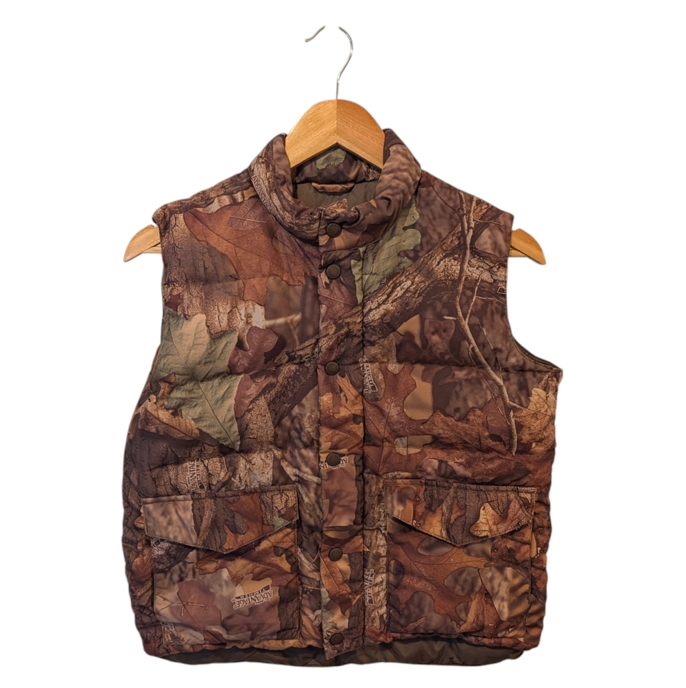 Cabela's For Kids Camo Goose Down Quilted Puffer Vest Size Medium